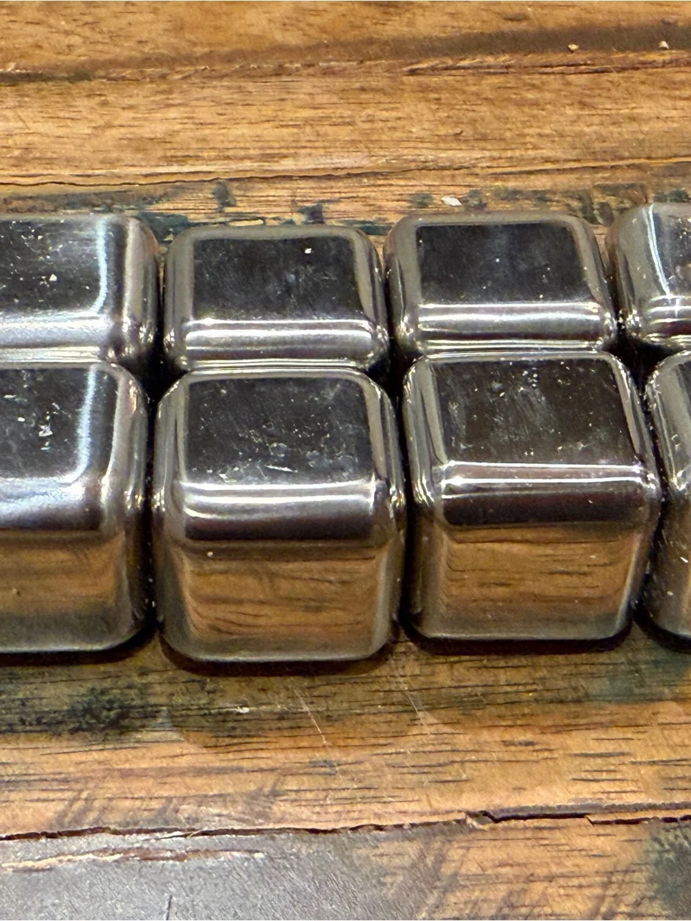 Set of 8 reusable Whiskey Drink Ice Cubes Stainless Steel Stones 1X1